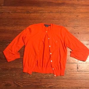Orange Ralph Lauren Cardigan